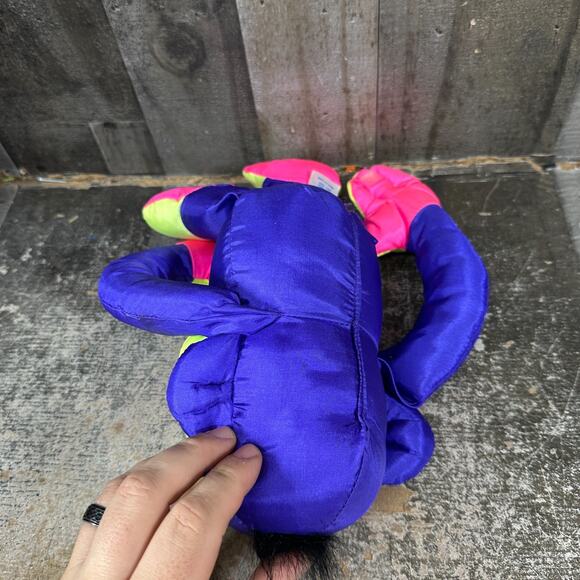 Fisher Price 1994 Puffalump Blue Chattering Chimp Monkey Stuffed Animal Plush - Picture 5 of 9